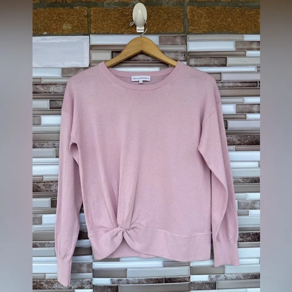 White + warren pink sweater small